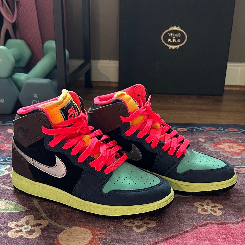 Nike Multicolor High Top Sneakers with Neon Laces